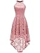 Dressystar Women Halter Lace Wedding Guest Dress Hi-Lo Cocktail Party Bridesmaid Formal Dresses