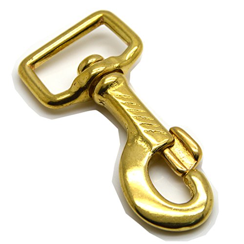 Okones 4Pcs 1''(25mm) Inner Width,Square Swivel Eye Heavy Duty Lobster Clasps Premium Brass Snap Hooks for Straps Bags Belting (Inside 1'' 25mm)