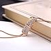 Zealmer Bamboo Design Sweater Necklace for Women Long Chain Rose Gold Plated