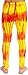 Red and Yellow Tie-Dye Wrestling Legging Tights Pants