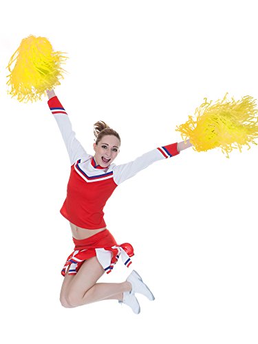 image for Pangda 2 Pairs Plastic Cheerleader Cheerleading Pom Poms for Party Cos