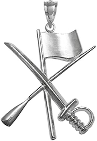 Color Guard Flag Rifle Saber Silver Charm