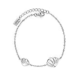 JOUDOO 16K Gold Seashell Bracelet Fashion Platinum Bangle Woman Shell Hand Chain (Platinum)