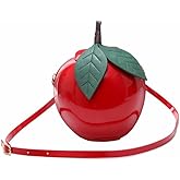 Apple Shape Shoulder Handbag PU Leather | Funny Cute Crossbody Purse, Lightweight Apple Bag for Women, Fashion Daily Use Gift Idea for Girls and Teens