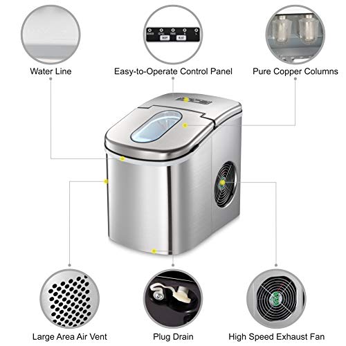 image for Joy Pebble Countertop Ice Maker Machine, 9 Cubes Ready in 6-8 Minutes,