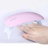 CLAVUZ Mini 6W LED UV Nail Dryer Lamp Curing Light Portable for Gel Nail Polishes Manicure/Pedicure 2 Timing Setting 45s/60s