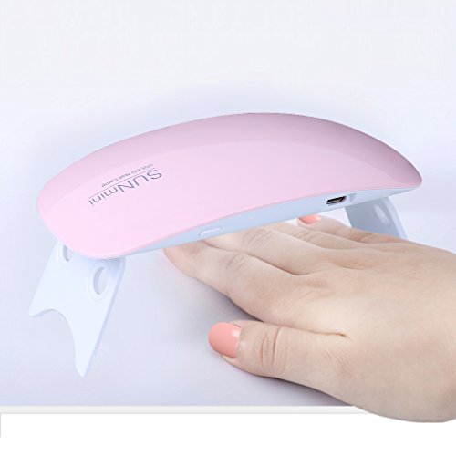 CLAVUZ Mini 6W LED UV Nail Dryer Lamp Curing Light Portable for Gel Nail Polishes Manicure/Pedicure 2 Timing Setting 45s/60s