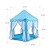 Blue Hexagon Play Castle Indoor Kids Play Tent Outdoor Boys & Girls Playhouse with 23ft LED Star String Lights,55