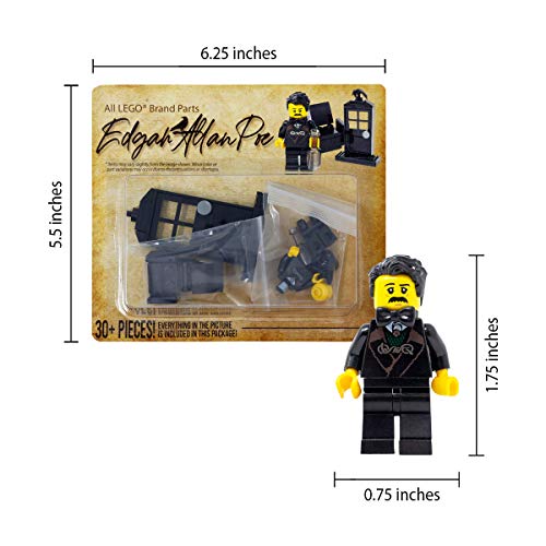 LEGO Edgar Allan Poe, Raven and Door Custom Poet Writer of Poem