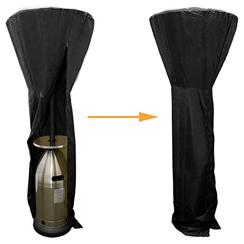 Gekufa Standup Patio Heater Cover for Round Dome Heaters, Outdoor Waterproof Heater Cover, Black, 34" D x 87" H