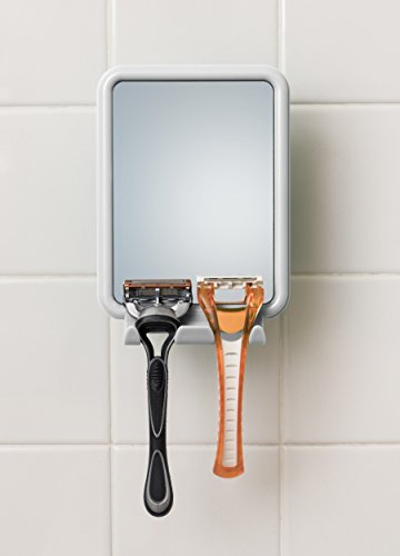 Changing Lifestyles Safe-er-Grip Shower Mirror with 2 Razor Hooks
