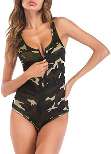 Limsea New Arrival! Women Sexy Sleeveless Camouflage Blouse Bodysuit Leotard Camouflage Romper
