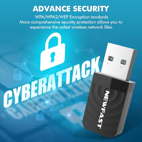 NEWFAST 1300Mbps USB3.0 WiFi Dongle for PC/Laptop 2.4/5GHz USB WiFi Adapter for pc, High Gain Wireless Dongle, MU-MIMO Wireless Adapter for Win 11/10 / 8.1/8 / 7, Mac OS X 10.9-10.15