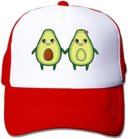 CCbros Avocado Couple Sunbonnet Mesh Back Hat Caps One Size Fit All Red