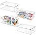 mDesign Plastic Bathroom Storage Organizer Box w/Hinge Lid for Closet Shelves, Cupboards, Holds Medicine, First Aid, Lotion, Cotton Swabs, Masks, and Styling Tools, Ligne Collection, 4 Pack, Clear