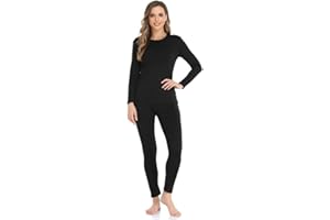 Womens Fleece Lined Thermal Base Layer Set, Long Sleeve Shirt & Leggings for Cold Weather, Lounge Set for Women