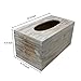 Chiaravita Vintage Rustic Rectangular Torched Wood Facial Tissue Box Cover Dispenser – Farmhouse White Washed Home Decor for Kitchen, Bedrooms, or Bathroom