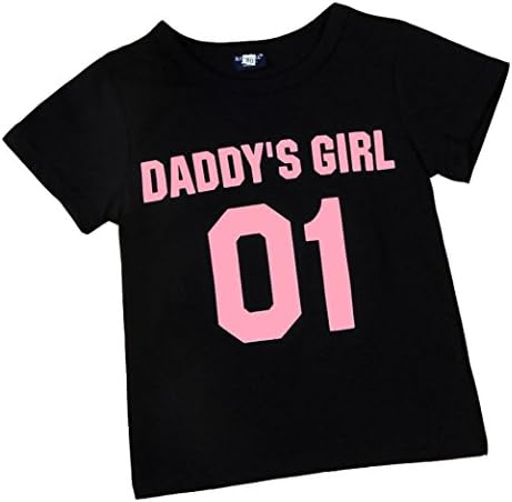 Elecenty Toddler Infant Kids Outfits Clothes,Baby Letter T shirt Tops (3 Years old, Black)