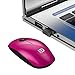 FD Silent Wireless Mouse, V8 2.4G Fashion Power Ultrathin Cordless Mouse with Nano Receiver & Battery 1500 DPI Precise Control for Notebook Computer PC Laptop MacBook and Chromebook (Rose Red)