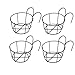 4 Pack Hanging Railing Planters Flower Pot Holders Plant Iron Racks Fence Metal Potted Stand Mounted Balcony Round Plant Baskets Shelf Container Box for Indoor and Outdoor Use-Black,Garden Steel Potsthumb 1