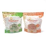 Happy Baby Clearly Crafted Cereal 2 Flavors Whole Grain Oats and Quinoa & Oatmeal With Iron to Support Baby's Brain Development Packed in Resealable Pouch