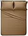Amazon Brand – Pinzon 400-Thread-Count Hemstitch Egyptian Cotton Sheet Set - King, Chestnut