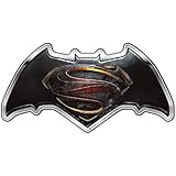 Fan Emblems Batman v Superman: Dawn of Justice Logo Car Decal Domed/Multicolor/Chrome Finish, DC Comics BvS Automotive Emblem Sticker Applies Easily to Cars, Motorcycles, Laptops, Cellphones, etc