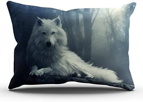 KEIBIKE Pillow Case Brave Wolf Personalized Rectangle Pillowcases Modern Decorative Throw Pillow Covers Cases King 20x36 Inches