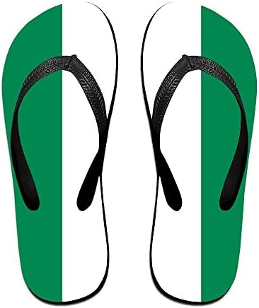 Unisex Flip Flops Funny Sandy Flat Thong Sandals Nigerian Flag Slipper Top Mat