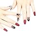 Coffin False Nails with Design Matte Nails 24 Pieces Full Cover Girls Ballerina Fake Nails