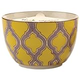 Paddywax Candles Boheme Collection Candle in Hand Painted Ceramic Bowl, 12.5-Ounce, Green Fig and Violet