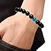 Men Bracelet-Natural Genuine Matt Black Agate Gem Bead, maxin 8MM Healing Power Crystal Elastic Bracelet