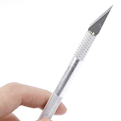 Craft Knife Precision Hoppy Knives Scalpel Pen Carve Stainless Steel for DIY Art Work Cutting,Carving,Cellphone Laptop Repairs Engraving Hand Tools Utility(3 Pcs Sculpture Knives with 19 Pcs Blade) - Thumbnail 6