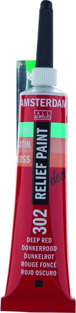 Decorfin RELIEF (Gutta Outliner) PAINT DEEP RED - 20ml