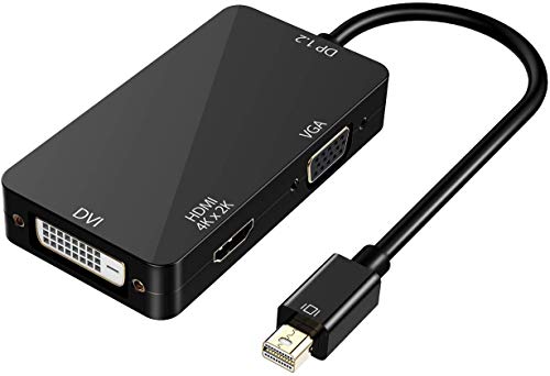 VicTsing 3-in-1 Mini Displayport Thunderbolt to HDMI/DVI/VGA Adapter, 4K Mini Displayport 1.2 Converter, Compatible Male to Female Adapter for MacBook, PC, Projector, Surface Pro- Black