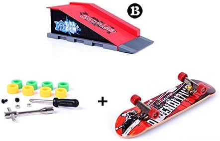AumoToo Fingerboard Skatepark, Finger Skateboard Ramps Mini DIY Finger Skate Boarding Ultimate Sport Training Props Toy (B)