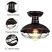 Vintage Industrial Mini Metal Cage Ceiling Light - MKLOT E26 Rustic Bronze Pendant Lighting Semi Flush Mounted 8.66