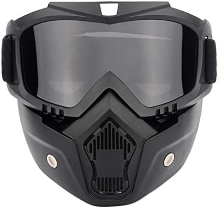 foreverH Motorcycle Helmet Riding Goggles Detachable Mask Goggles Adjustable Anti-Slip Motocross Face Mask