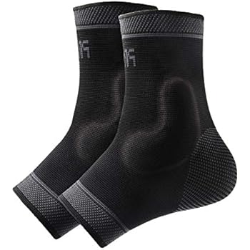 Protle Foot Socks Ankle Brace Compression Support Sleeve with Silicone Gel - Boosts Recovery from Joint Pain, Sprain, Plantar Fasciitis, Heel Spur, Achilles tendonitis (Small, Pair-Black)