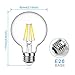 SHINE HAI G25 LED Vintage Filament Bulbs, 4W (40W Equivalent), 470 Lumens, 5000K Daylight White, 360° Beam Angle, E26 Base Globe Bulb, Pack of 6