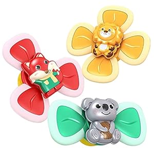 MANMI TOP,3pcs【2021 Upgraded】 Spinning Baby Toy with Section Cups,Suction Cup Spinner Toy,