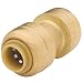 SharkBite U004LFA Push-Fit Straight Coupling, 1/4", BRASS primary