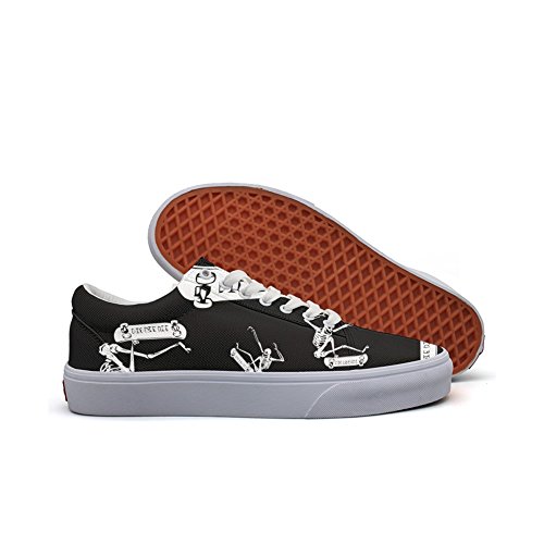 Ouxioaz womens Skateboarding Shoes Canvas skull skateboardin