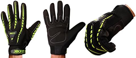 KIKFIT Motorbike Motorcycle Gloves Full Finger Leather High Visibility All Weather Thermal Winter Summer Cycling Waterproof Windproof Knuckle Protector Gloves Bike Riding MTB Sports