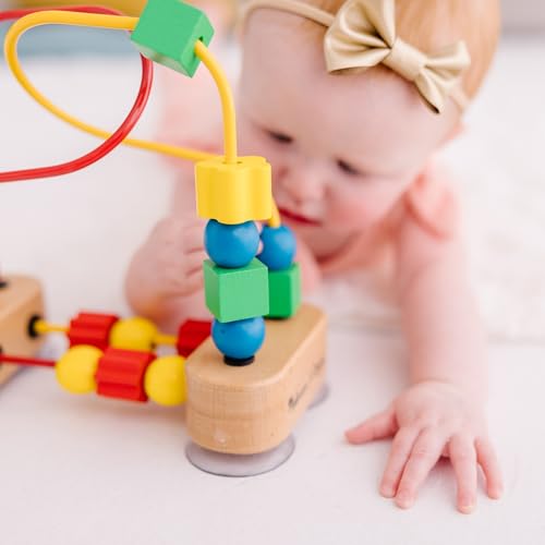 Melissa & Doug First Bead Maze - Wooden Educational Toy for Floor, High Chair, or Table Infant Maze Toy, Bead Maze Toys for Toddlers and Babies