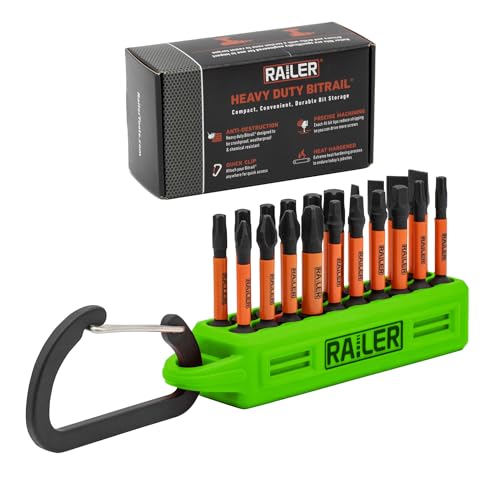 Railer Schraubendreher-Bit-Set – Premium-S2-Stahl 5,1 cm Phillips, Robertson Vierkant, Torx und Flachkopf-Schlagschrauber-Bit-Set mit einem Bithalter