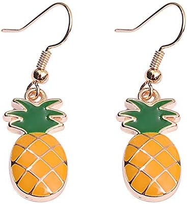 Wmaple Pineapple Fruit Earrings Studs Women, Stud Earings for Womens Girls orange 4 * 1cm
