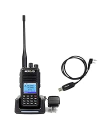 Retevis RT3S Radio de banda dual DMR Digital de dos vías Registro de GPS 2 Ranura de tiempo Ham Amateur Radio (Negro, 1 paquete)
