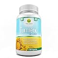 Turmeric Curcumin Capsules 1300mg - 120ct 2 Month Supply - Natural Anti-inflammatory for Joint & Arthritis Pain Relief - Powerful Antioxidant - Improve Digestion, Brain Health, Weight Loss, and Overall Wellness