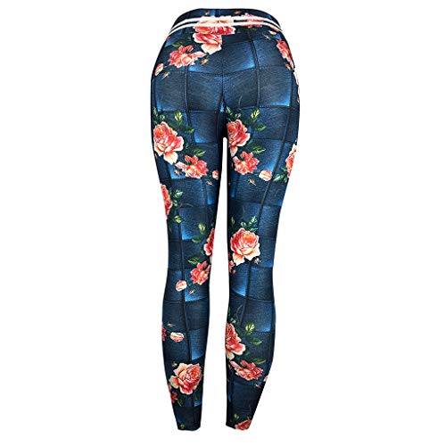 Todaies Women Lightning Workout Leggings Fitness Sports Gym Running Yoga Athletic Pants (S, Blue)